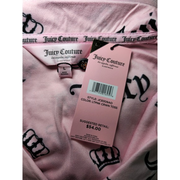 Pink Pajamas Juicy Couture Pajama Sleepwear Short Loungewear Size L NWT - Picture 8 of 10